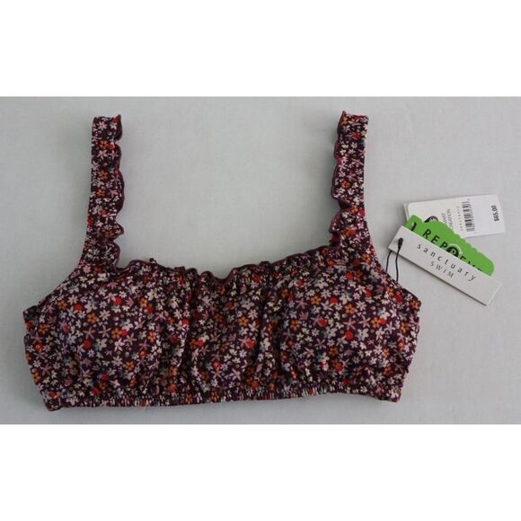 Sanctuary SAMG22129 Small Retrograde Micro Garden Square Neck Bralette Swim Top - Picture 1 of 9